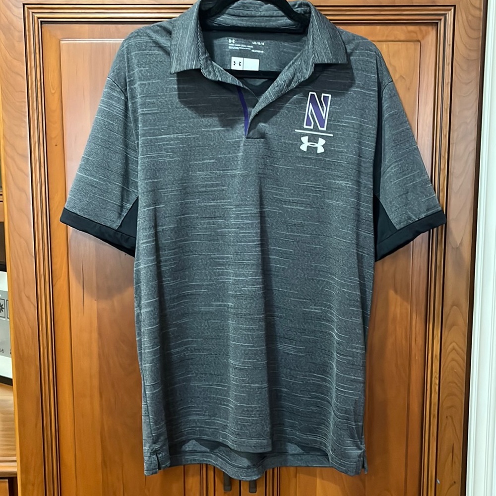 Northwestern Under Armour Golf Shirt, Mens Large
